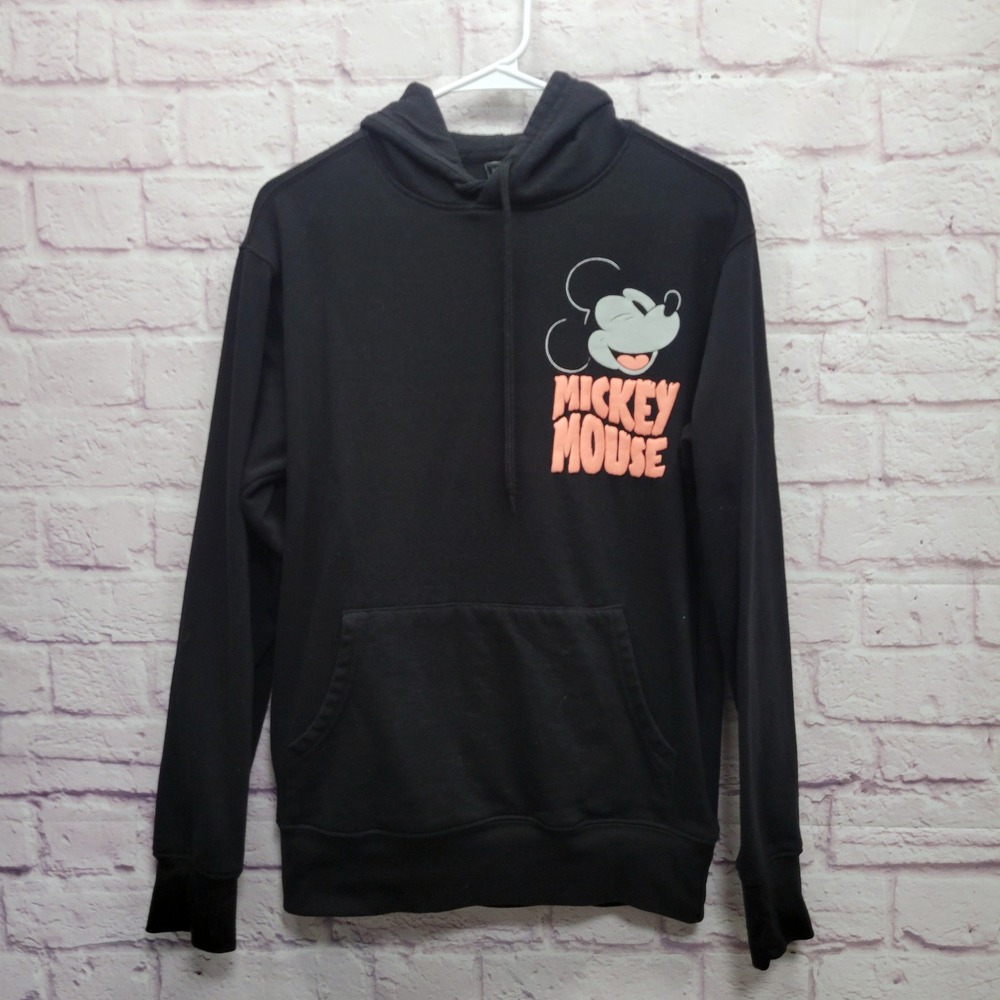 Disney Mickey Mouse Wink Hoodie Size S Spooky Halloween‎ Front Back Puffy Print